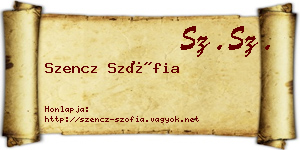 Szencz Szófia névjegykártya
